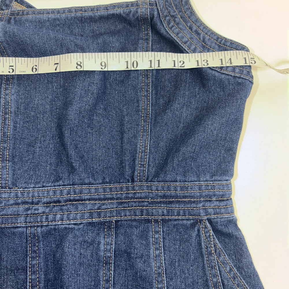 Joie Blue Denim Square‎ Neck Sleeveless Mini Sundress Size 4 - Picture 6 of 9
